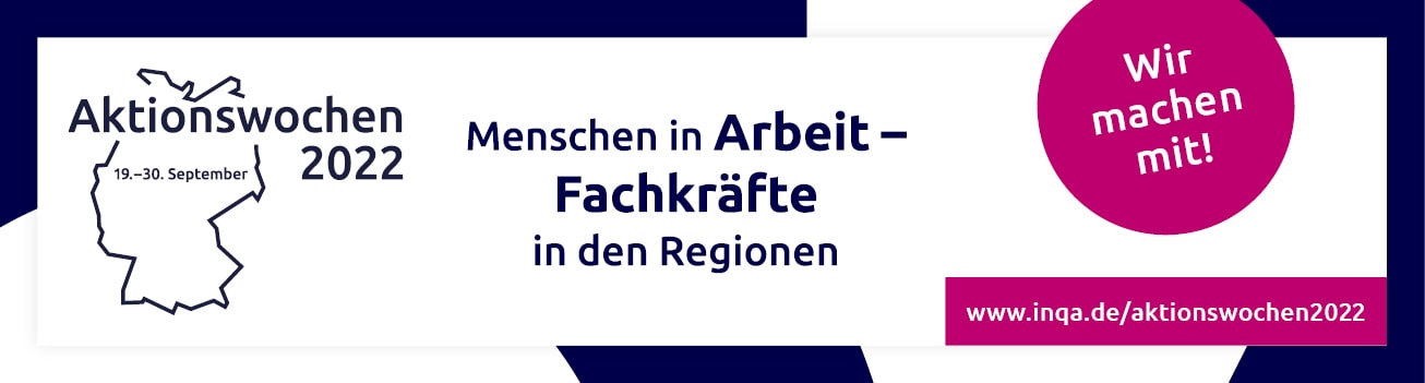 Banner für die Aktionswochen "Menschen in Arbeit - Fachkräfte in den Regionen" 2022