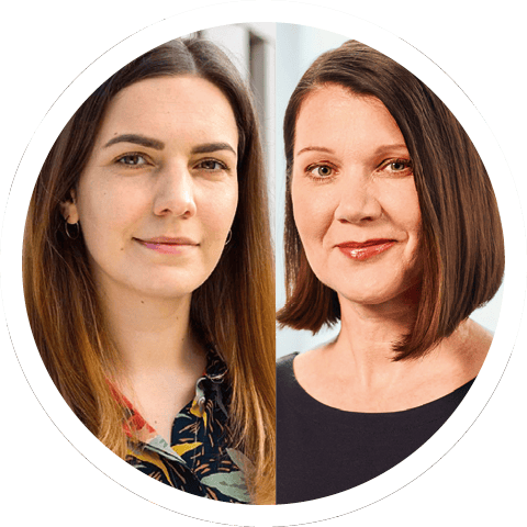 Portraitbilder von Alexandra Huber (links) und Christina Zitzmann